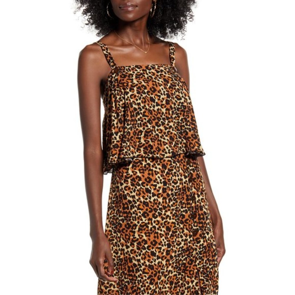 NWT Nordstrom Band of Gypsies Leopard Crop Top